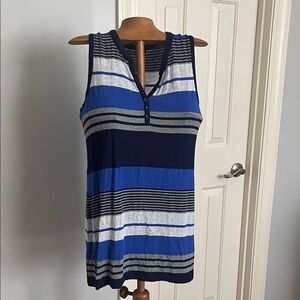 Cable & Gauge Navy and Gray Striped Top